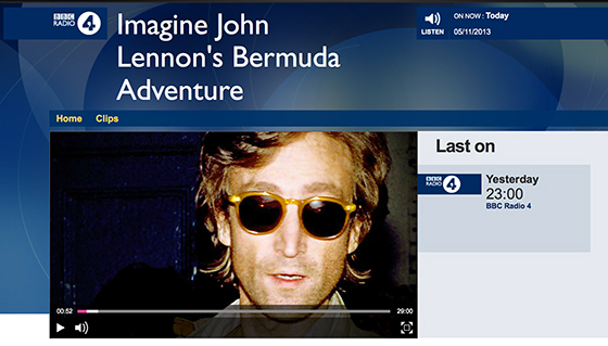 BBC RADIO 4 - IMAGINE LENNON'S ADVENTURE - Monday Nov 4 @ 11pm