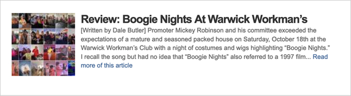 Review: Boogie Nights At Warwick Workman’s